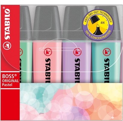PACK 4ROTULADORES STABILO FLUO BOSS PASTEL STABILO